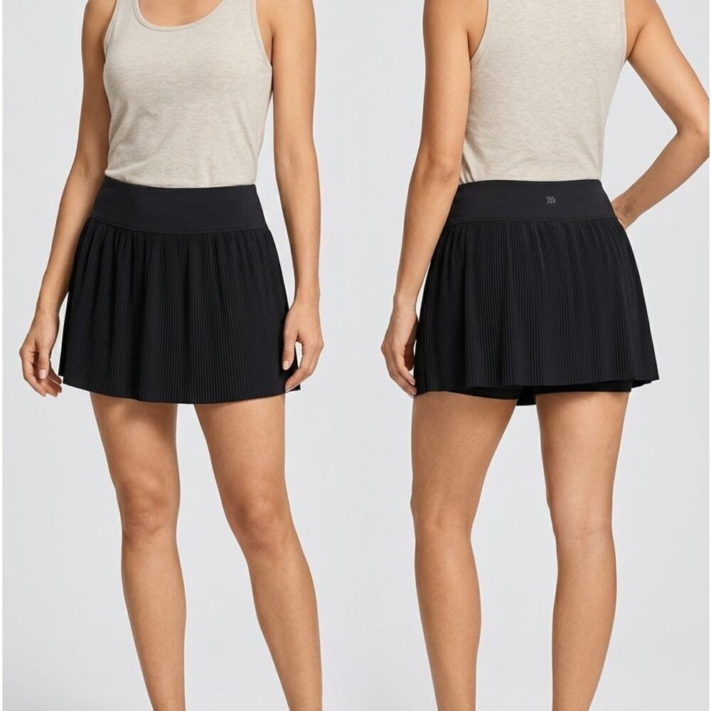 All in Motion Womens Medium Black Skort Skirt Shorts Under Polyester